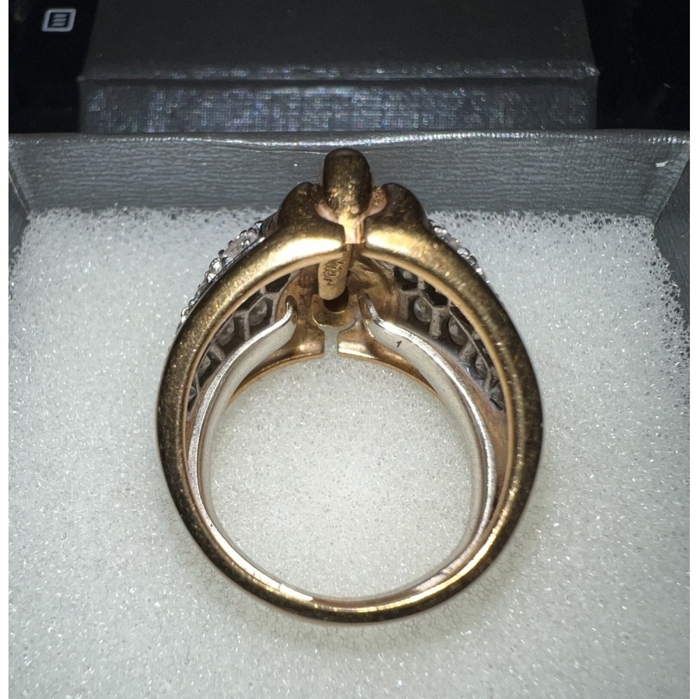 Vintage Cartier Dome Ring Sparkling Diamond Accent 18k Gold Cocktail Statement - Picture 6 of 13